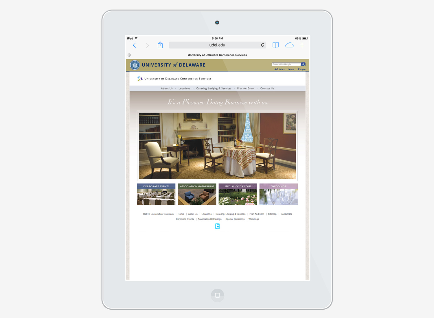 University of Delaware conference services website