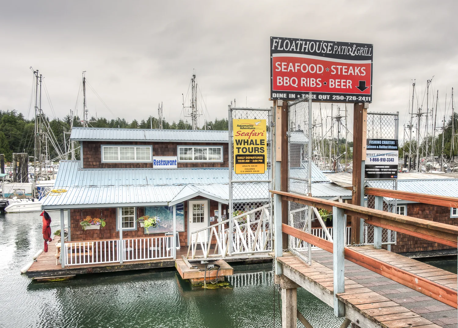 The Floathouase Restaurant at the Ucluelet docks