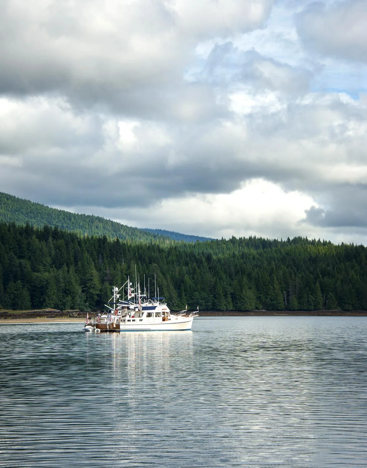 Part of the fleet anchored in Crescent Inlet