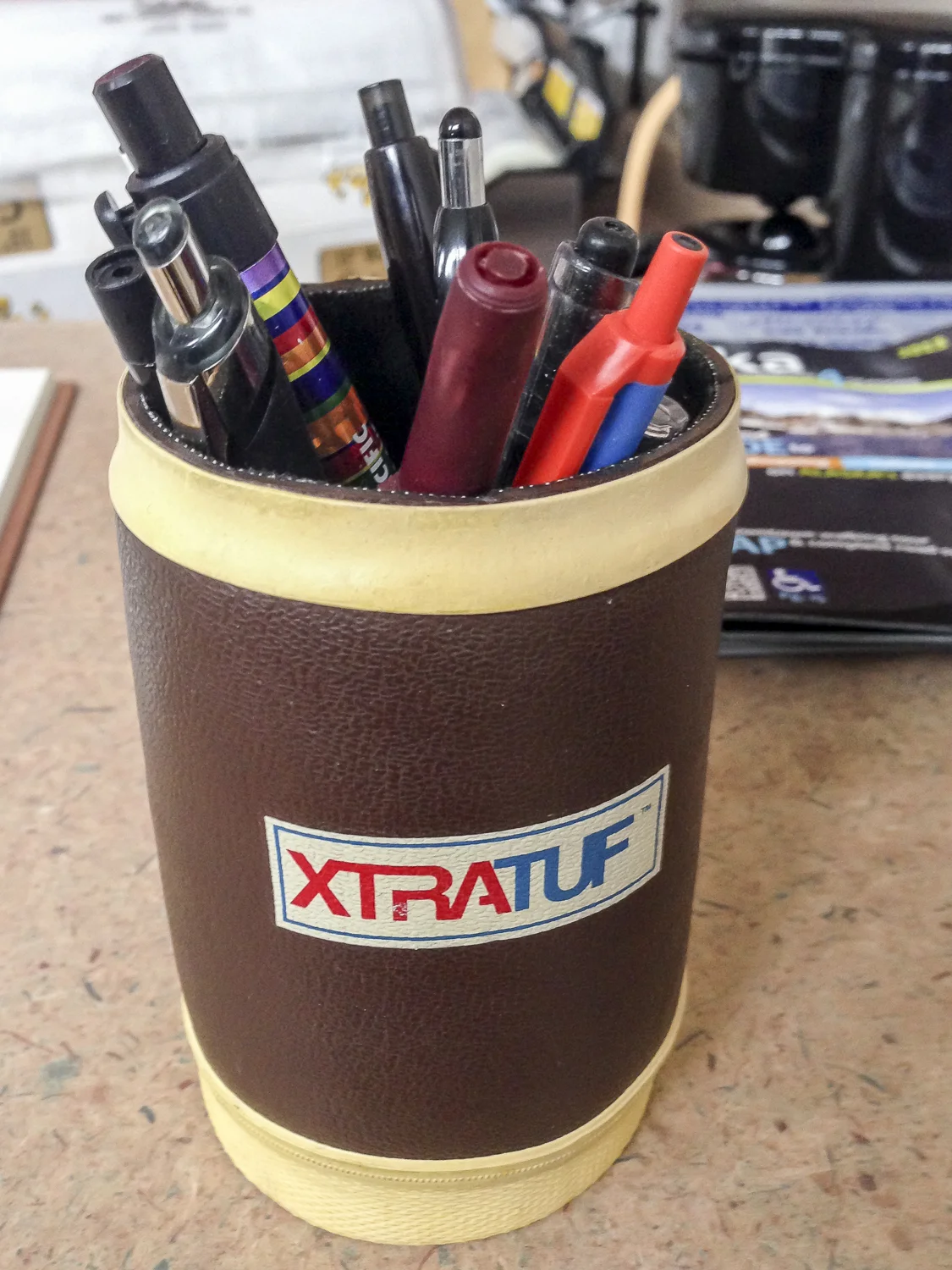 You know you're in Alaska when the pen holder is from Xtratuf.