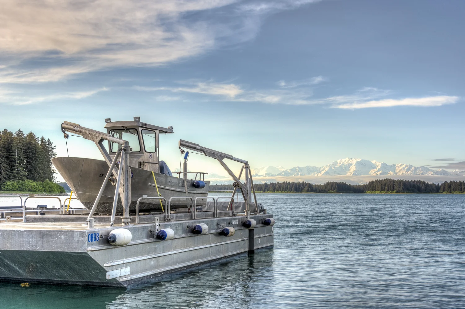 Not certain what this is, but they had one at the docks in Yakutat. Beautiful aluminium construction. I'm guessing some sort of oil mitigation emergency response barge.