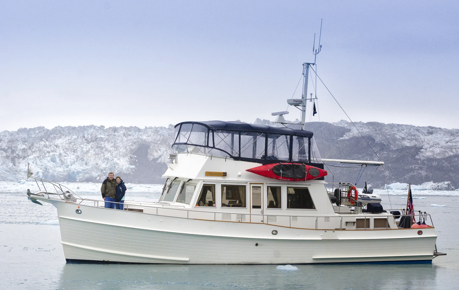 OceanFlyer's crew, that us, poses for pictures