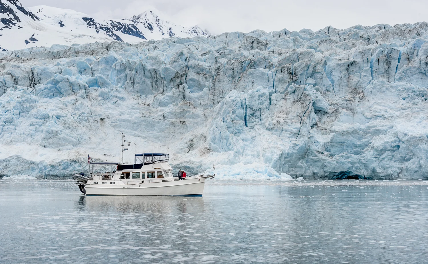 The face of Harriman Glacier dwarfs Telita