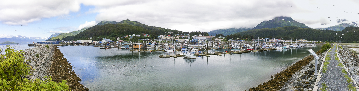 Looking back to Cordova from the corner of the breakwater