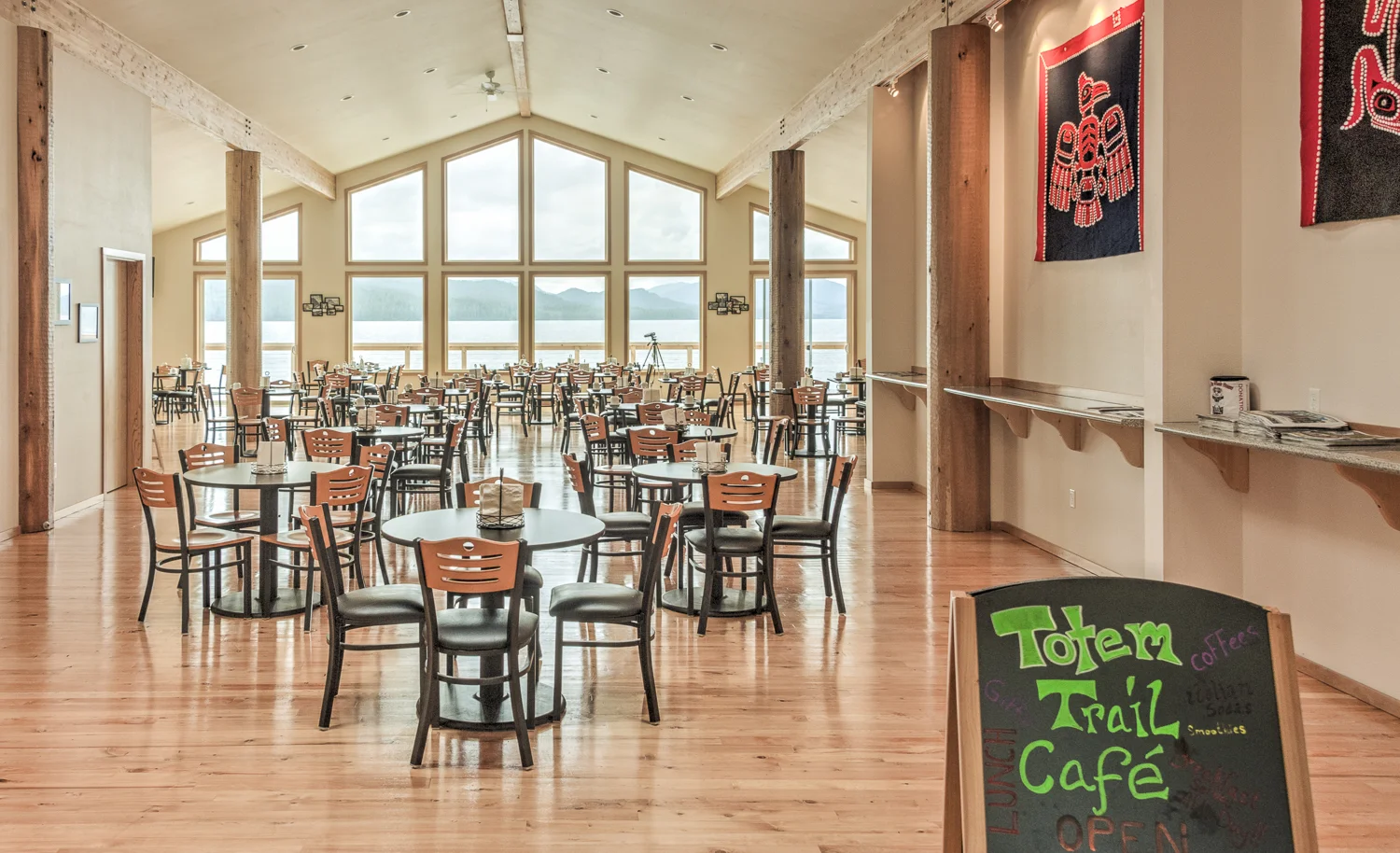 Inside the Totem Trail Café.