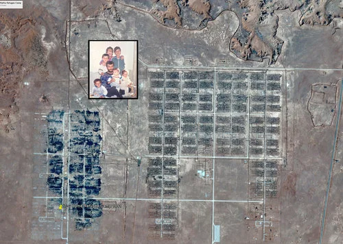 Image courtesy of Wesaam Al-Badry. This image depicts the refugee camp where Wesaam and his family spent four-and-a-half years.