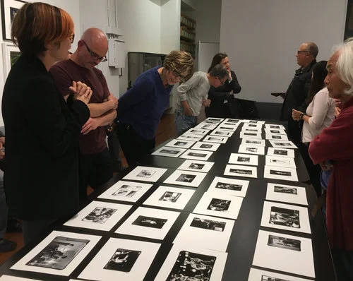 Pamela Gentile presents work at the members' critique.