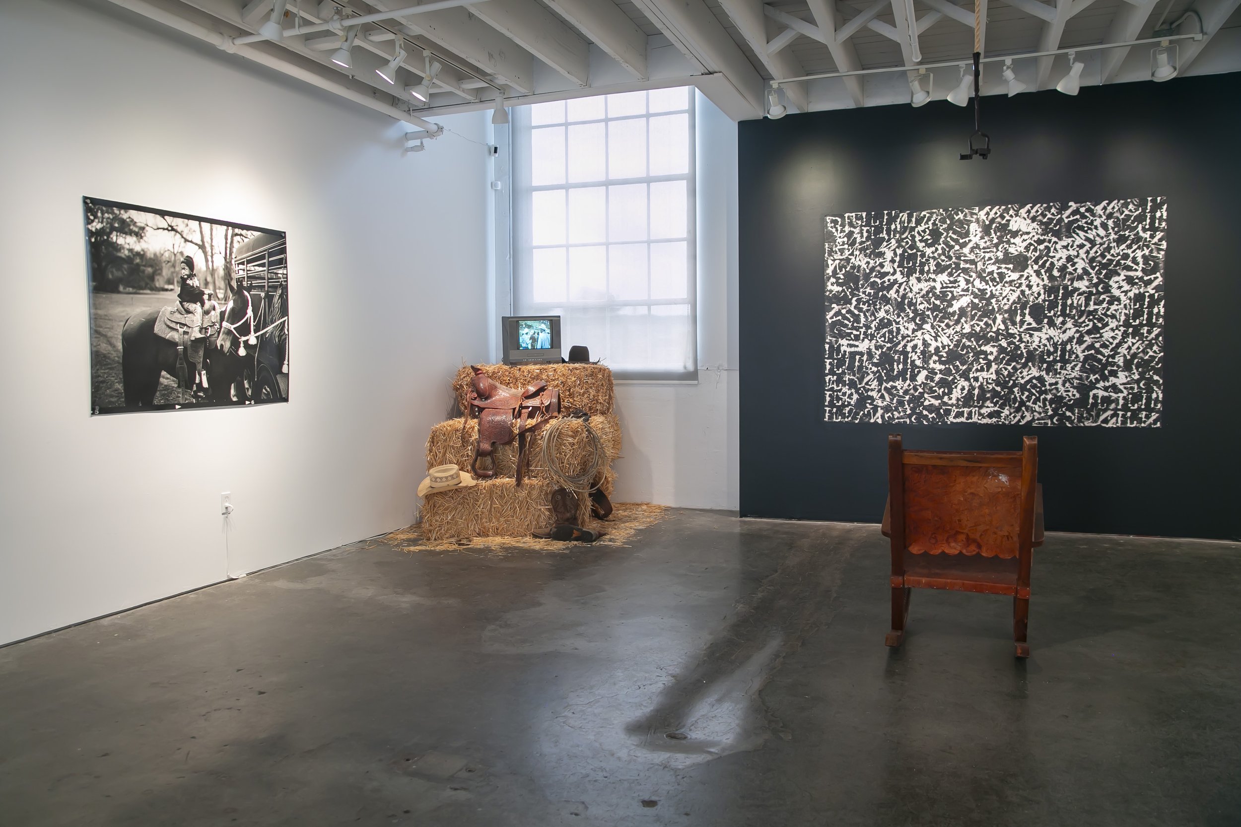 Installation view of Charles Lee’s solo exhibition sweat + dirt  by Minoosh Zomorodinia. 