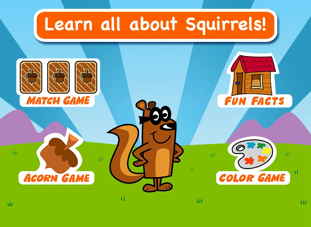 Nature-based app featuring Rusty the Squirrel