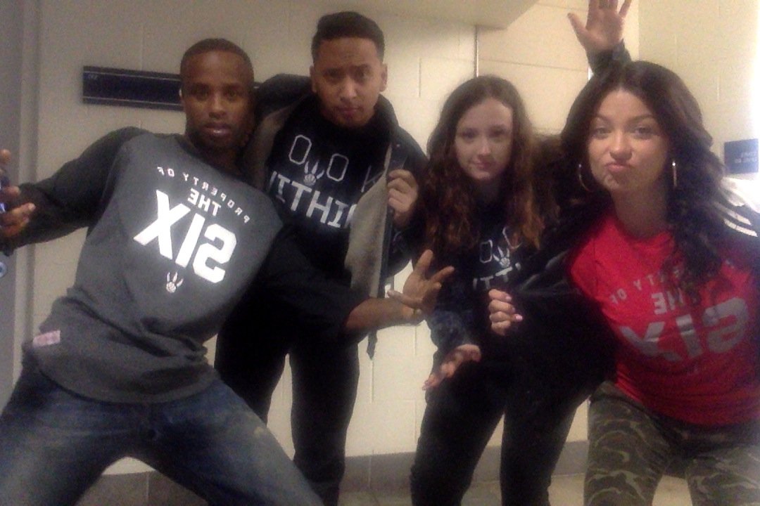We are all such serious models. From left to right - Akil, Mark, myself and Kat.