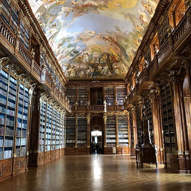 It is extremely hard to find a cabinetmaker to have the time or client that would pay for something like these beautiful Library shelves in a monastery in Prague craved out  of Czech walnut. Photo 3 and 4 show you how they get to the second layer of 