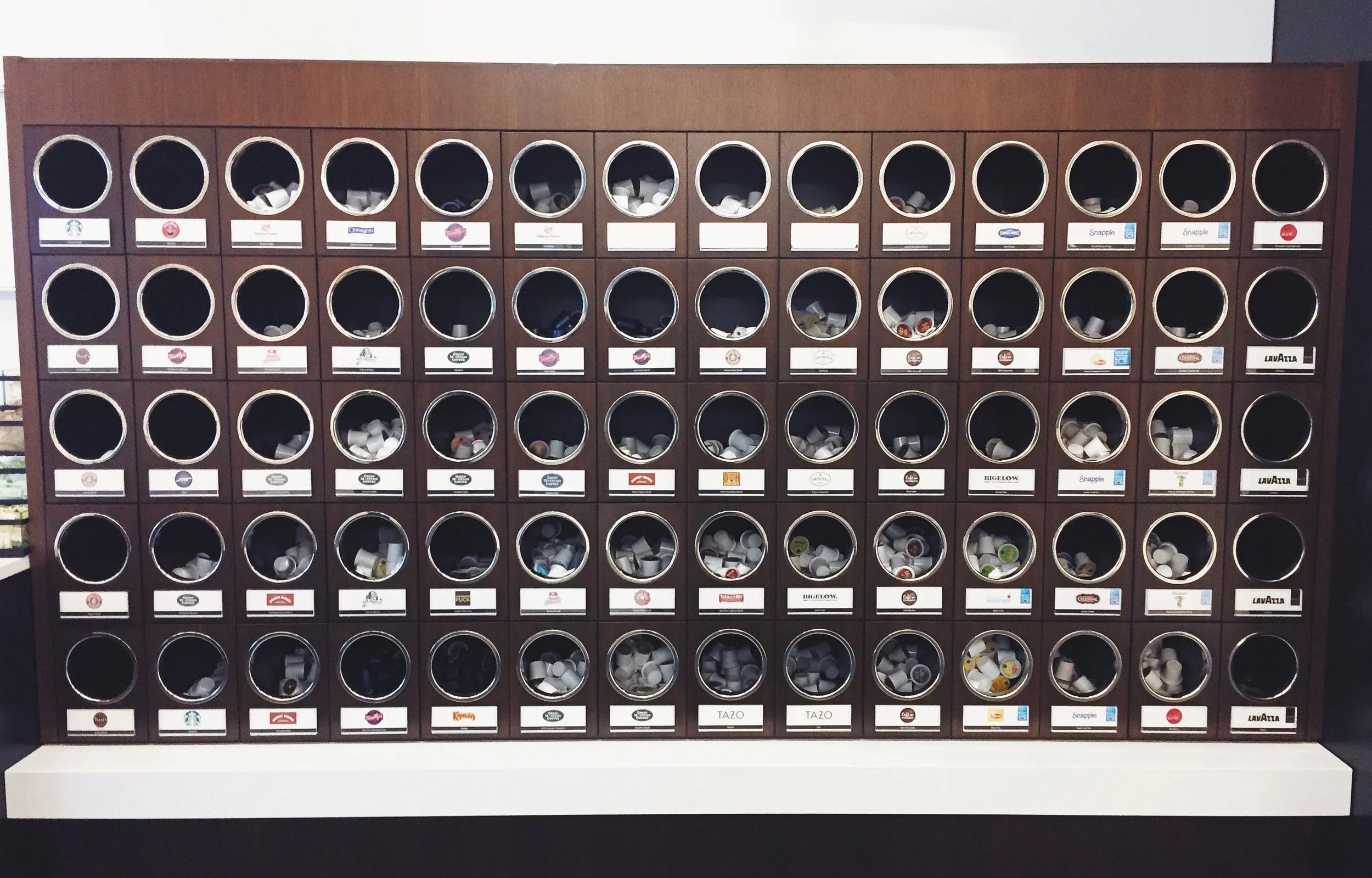 The physical flavor wall at Keurig's headquarters. We used this to inform our digital approach.
