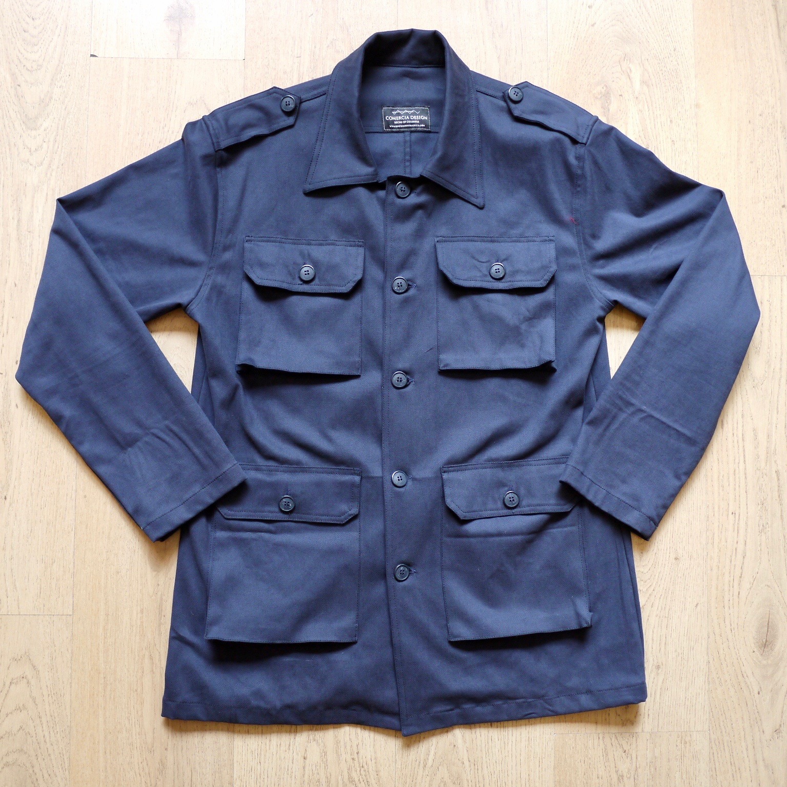 Chaqueta Safari Dril Azul Oscuro