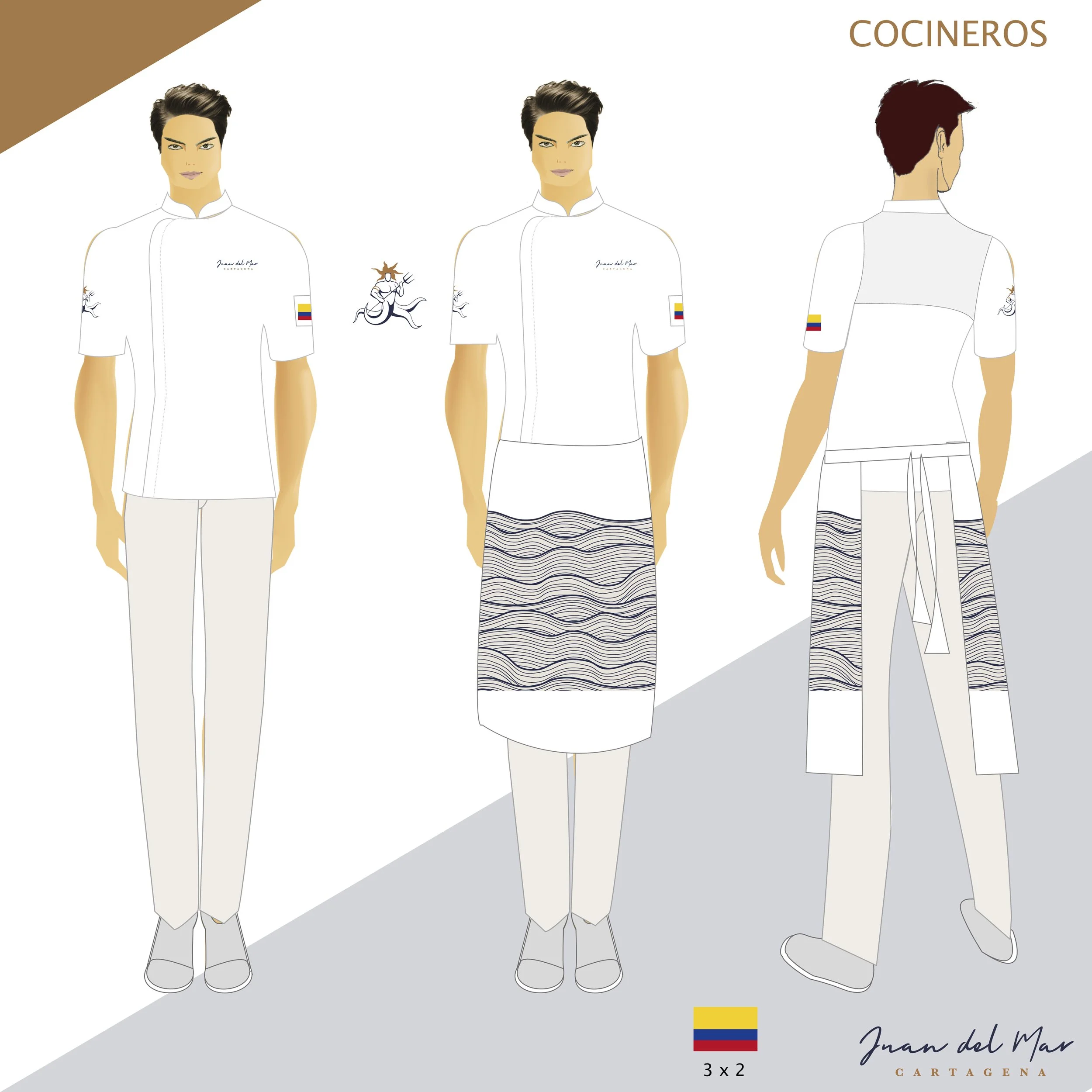 Uniformes de Cocina Delantal Mico Cintura