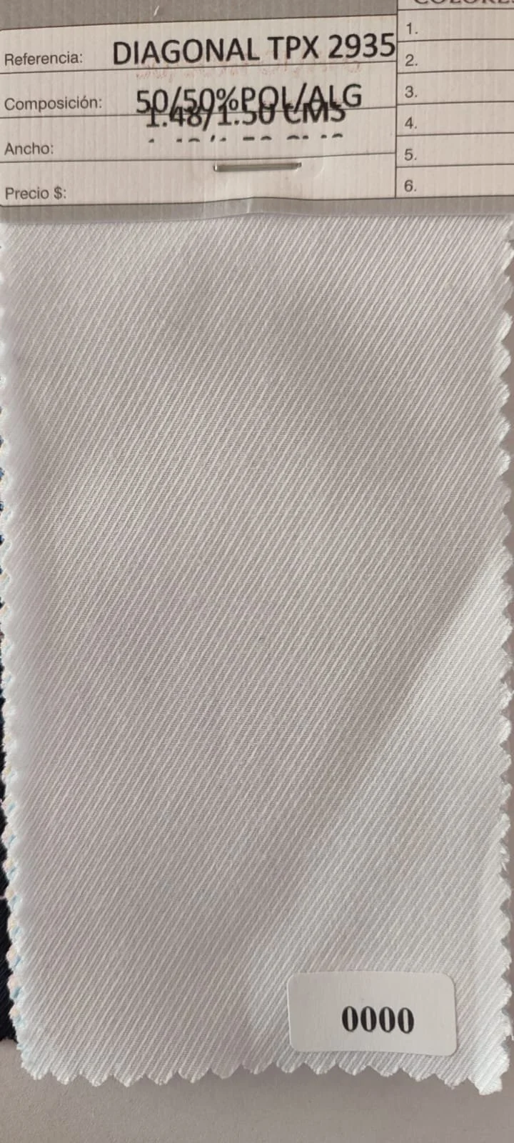 Tela Camisas y Blusas - Diagonal TPX 2935 Color Blanco