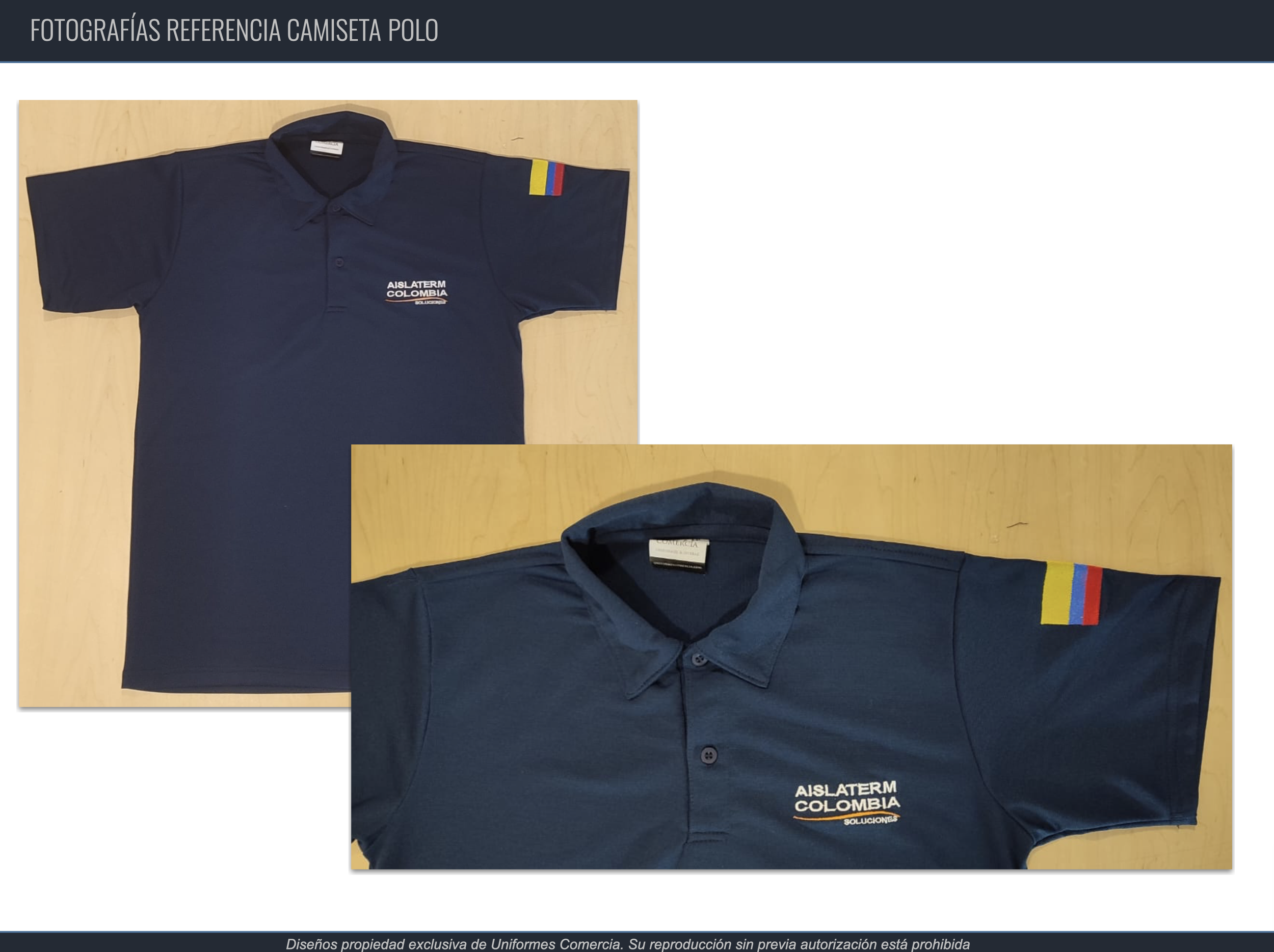 Camiseta Polo Dry Fit Azul Oscuro | Ejemplo
