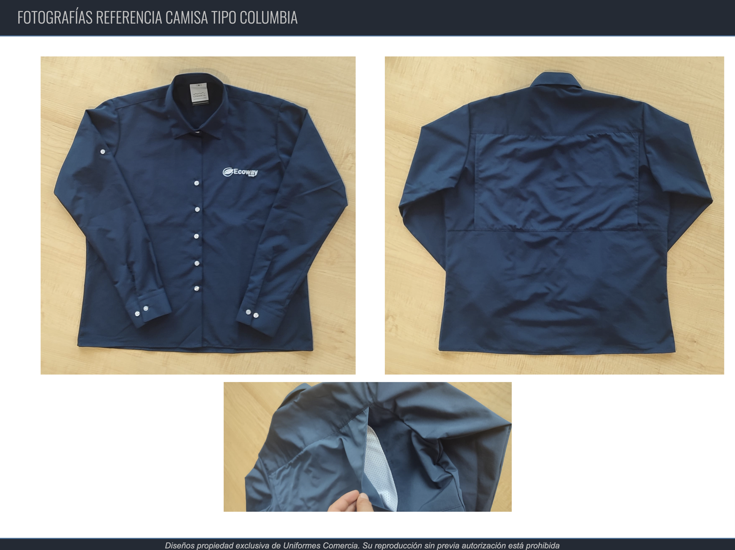 Camisa Tipo Columbia Azul Oscuro | Ejemplo