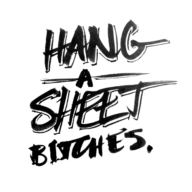  10.17.14 Asked my sister this and she thought it was slang/rap like "turn down for what" ... I literally just asked if she wanted me to hang a sheet. #noblinds "Let's go hang a sheet tonight, yo!"