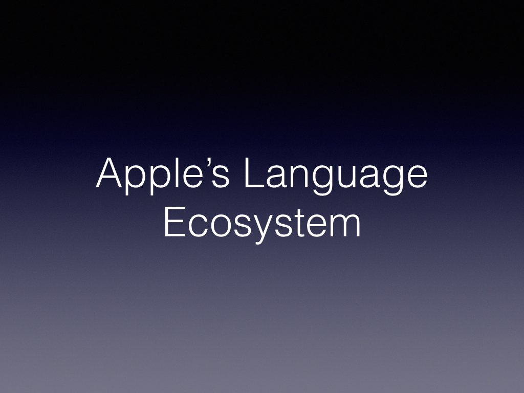 So why did Apple bother with creating Swift? Objective-C is currently the number 3 language in the world according to Tiobe a tracker of such things. ( http://www.tiobe.com/index.php/content/paperinfo/tpci/index.html ) I think its understandable when you look at the stack of languages Apple was working with