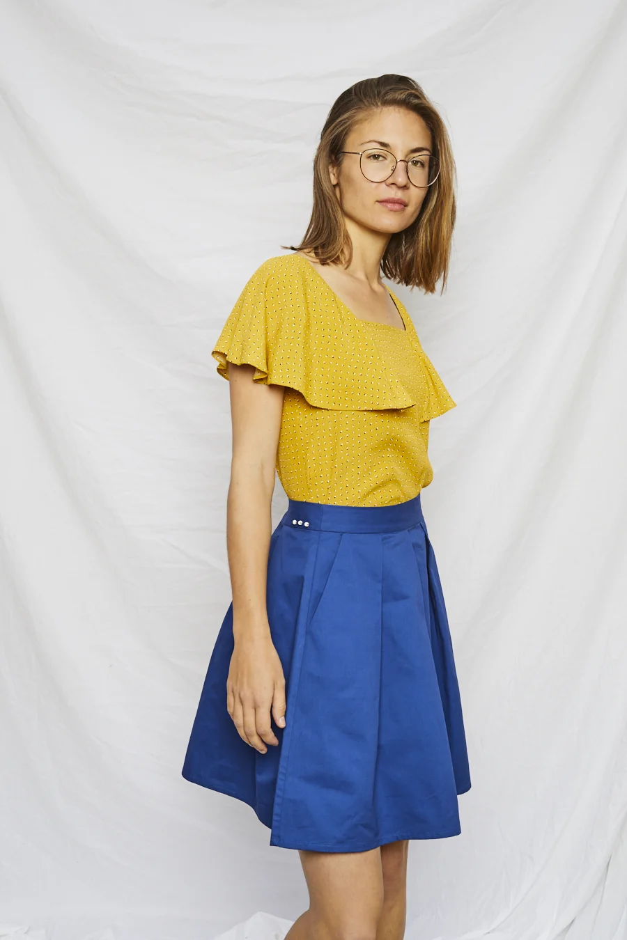 jupe bleu electrique