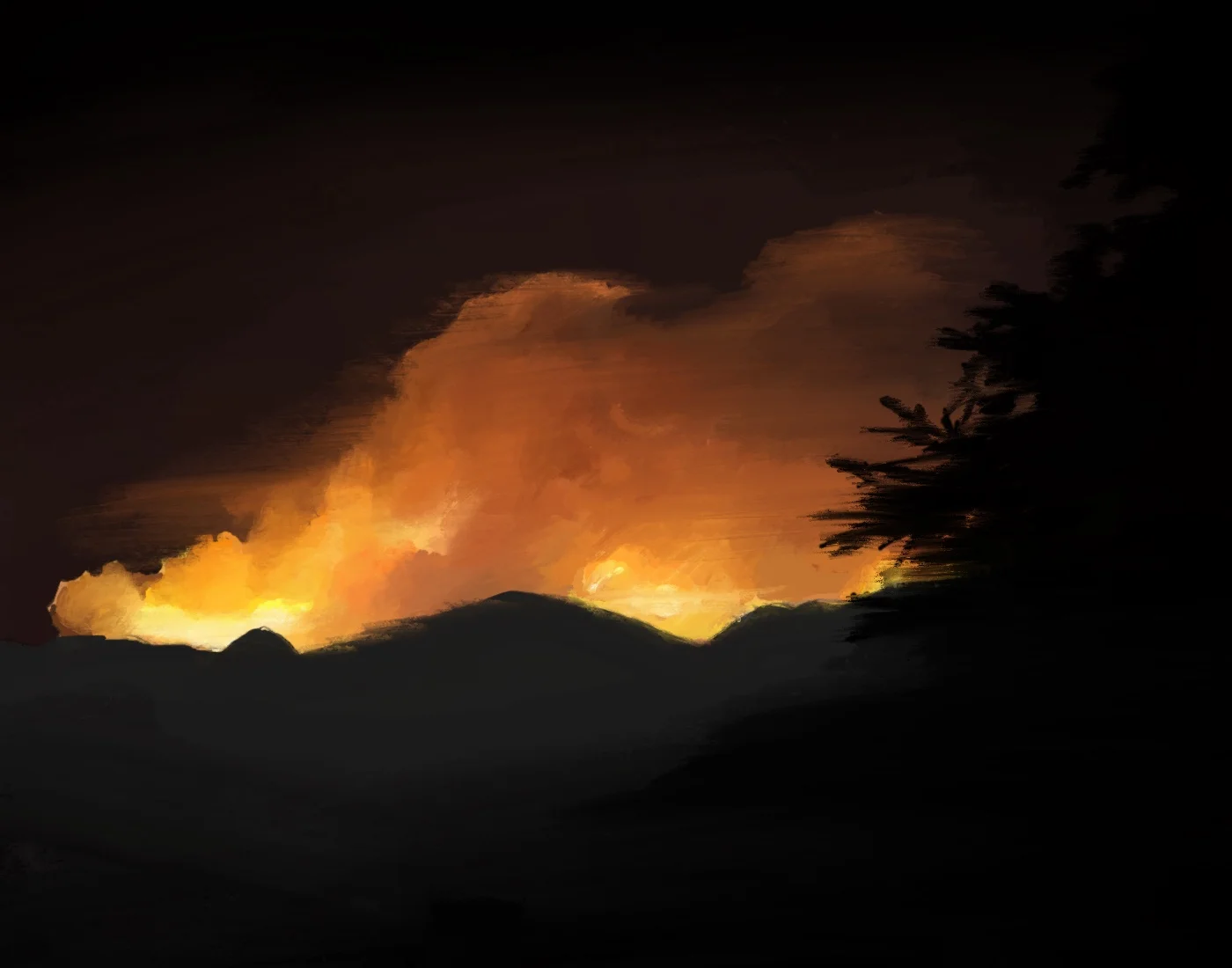 Painting inspired by the California wildfires (2018)