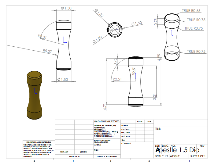Pestle 3D design