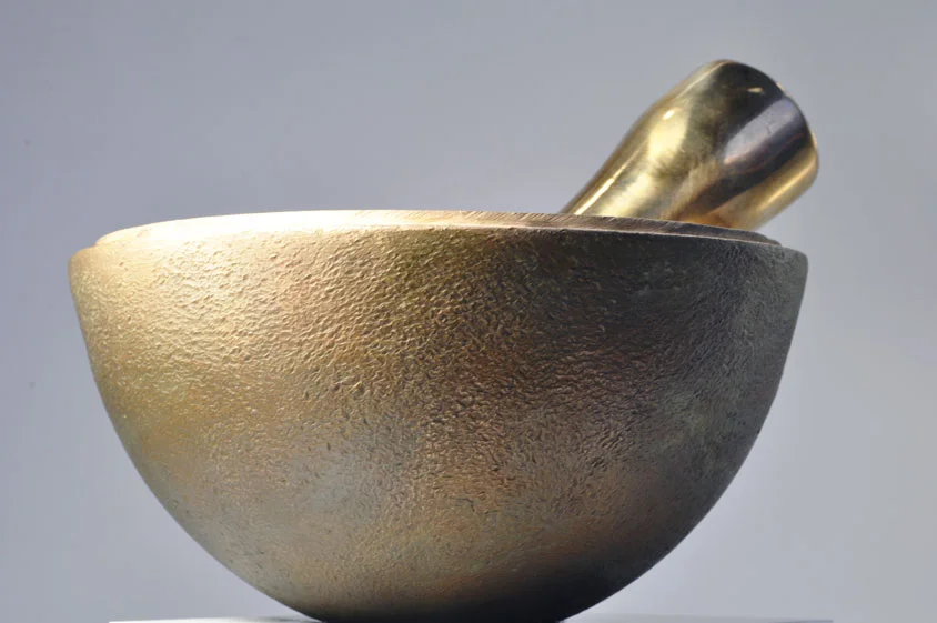 Planetary Surface Cast bronze, lost wax method 6 inches diameter by 3 inches tall