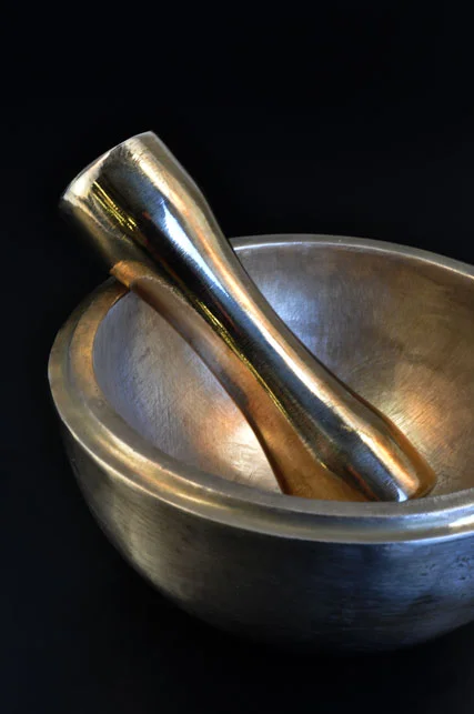 Brushed Austere Cast bronze, lost wax method 6 inches diameter by 3 inches tall