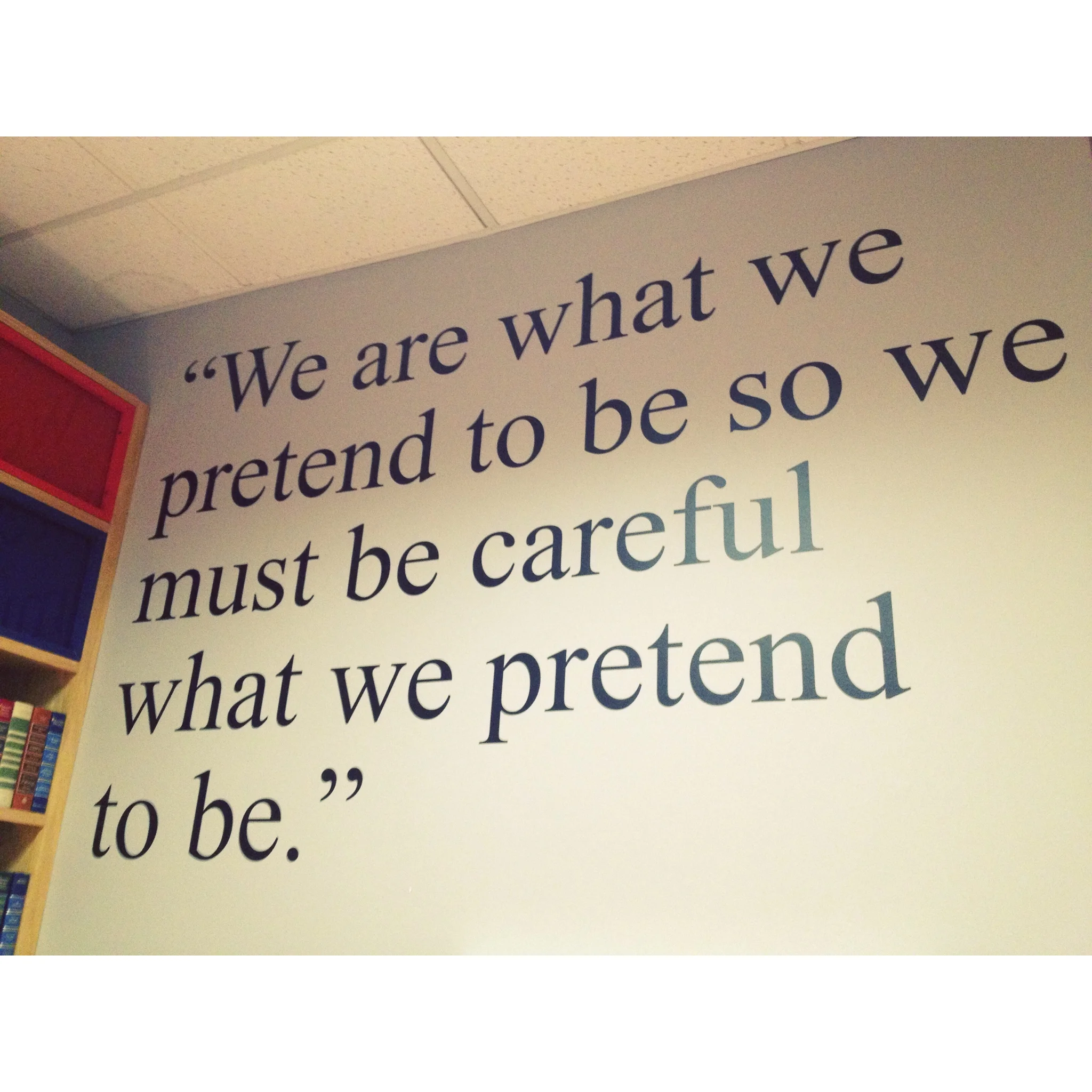Vonnegut quote on the wall of the reading room in his Memorial Library.