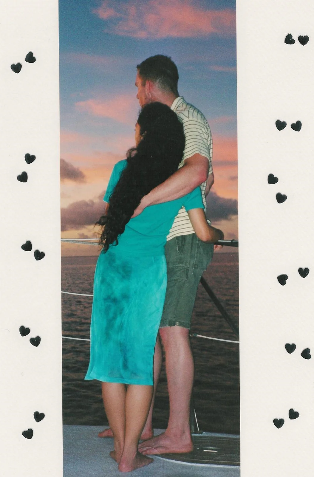 Tim and Franicia on a sunset dinner cruise a couple of days before their wedding in 2002.
