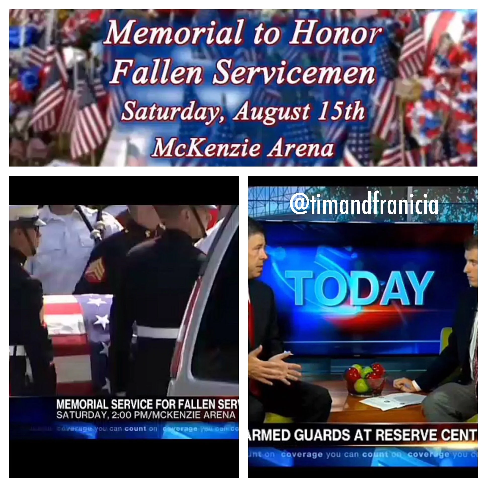 Screenshots of WRCBtv's news video of Chattanooga Memorial Service with Mayor Andy Berke