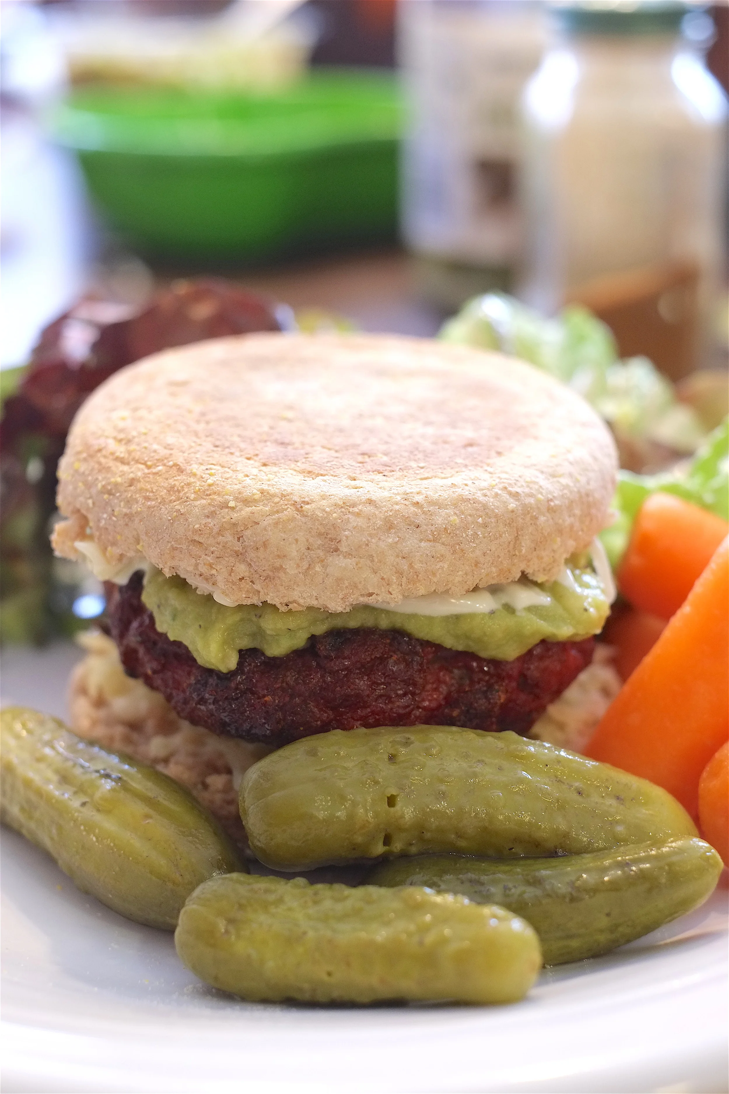 Rudi's Spelt English Muffins make great hamburger buns.