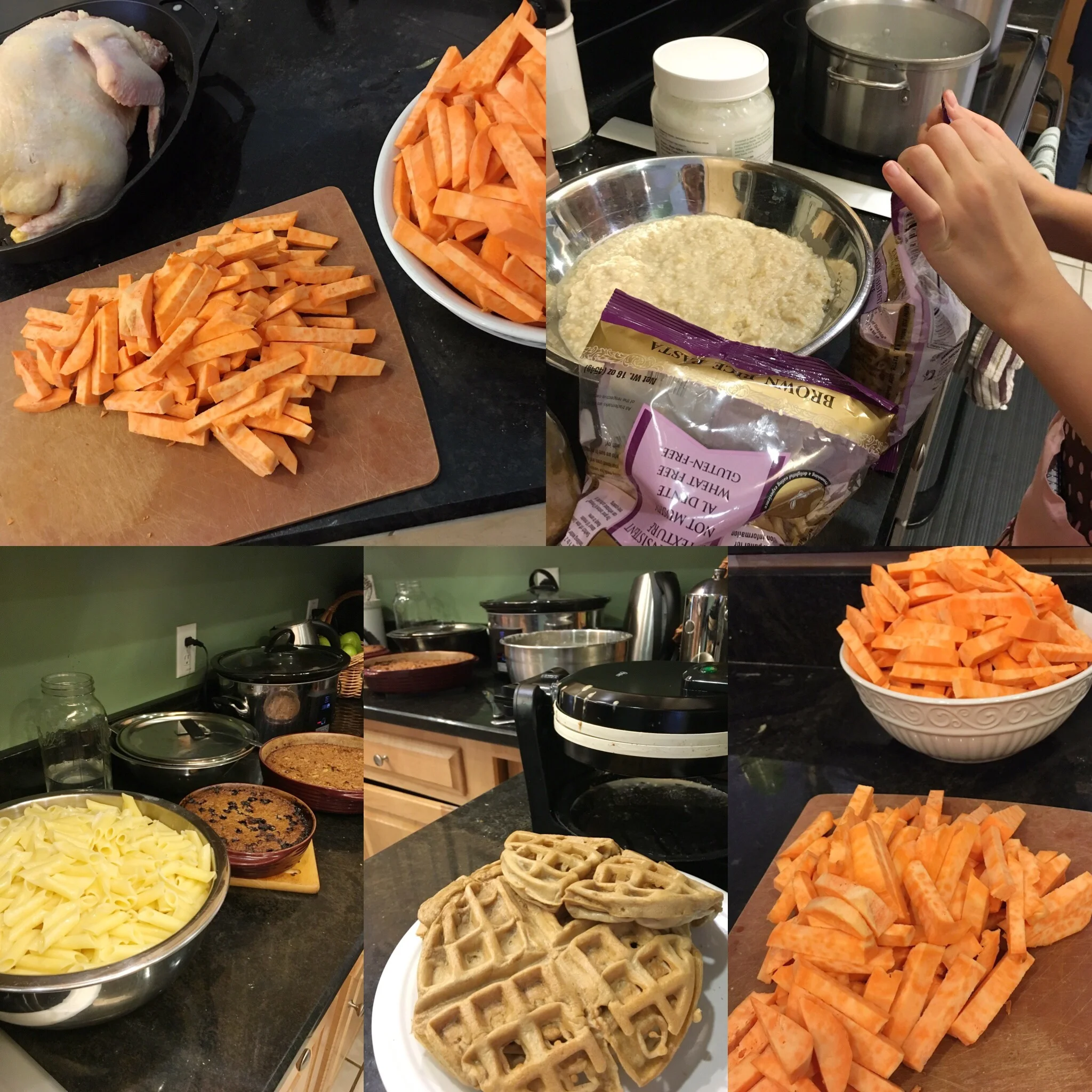 Steamed vegetables and omelettes are missing in this phone photo