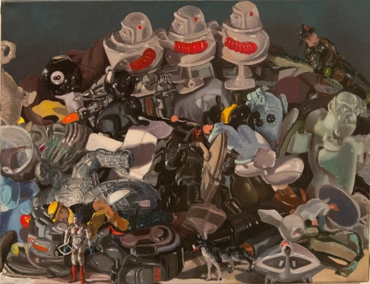 Megan Marlatt "Dark Eros and Moon Ramp Walkers" Acrylic and Oil on Linen