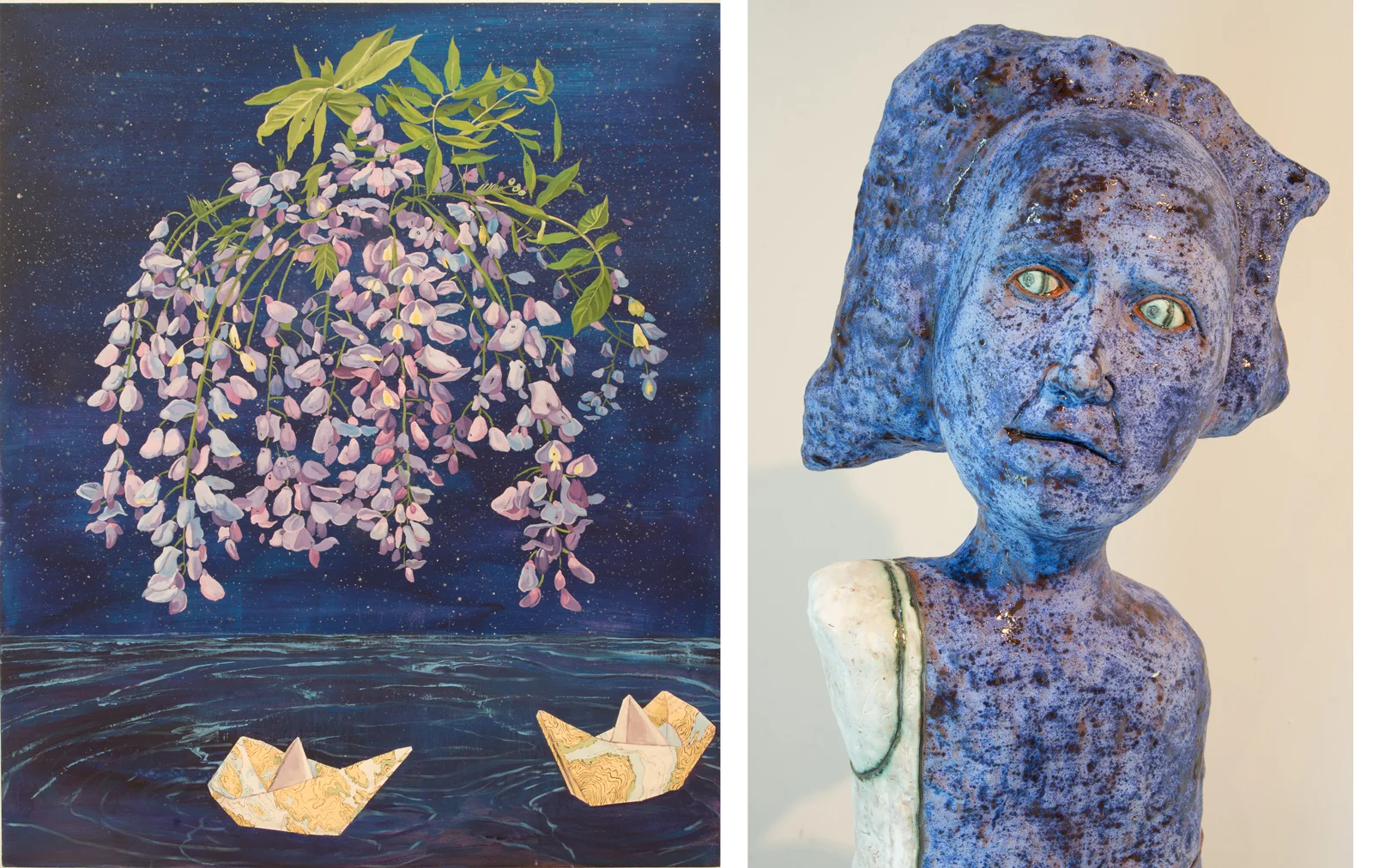 Jeffrey Whittle's Celestial Bouquet and Crisha Yantis' Naively Skeptical(Detail)