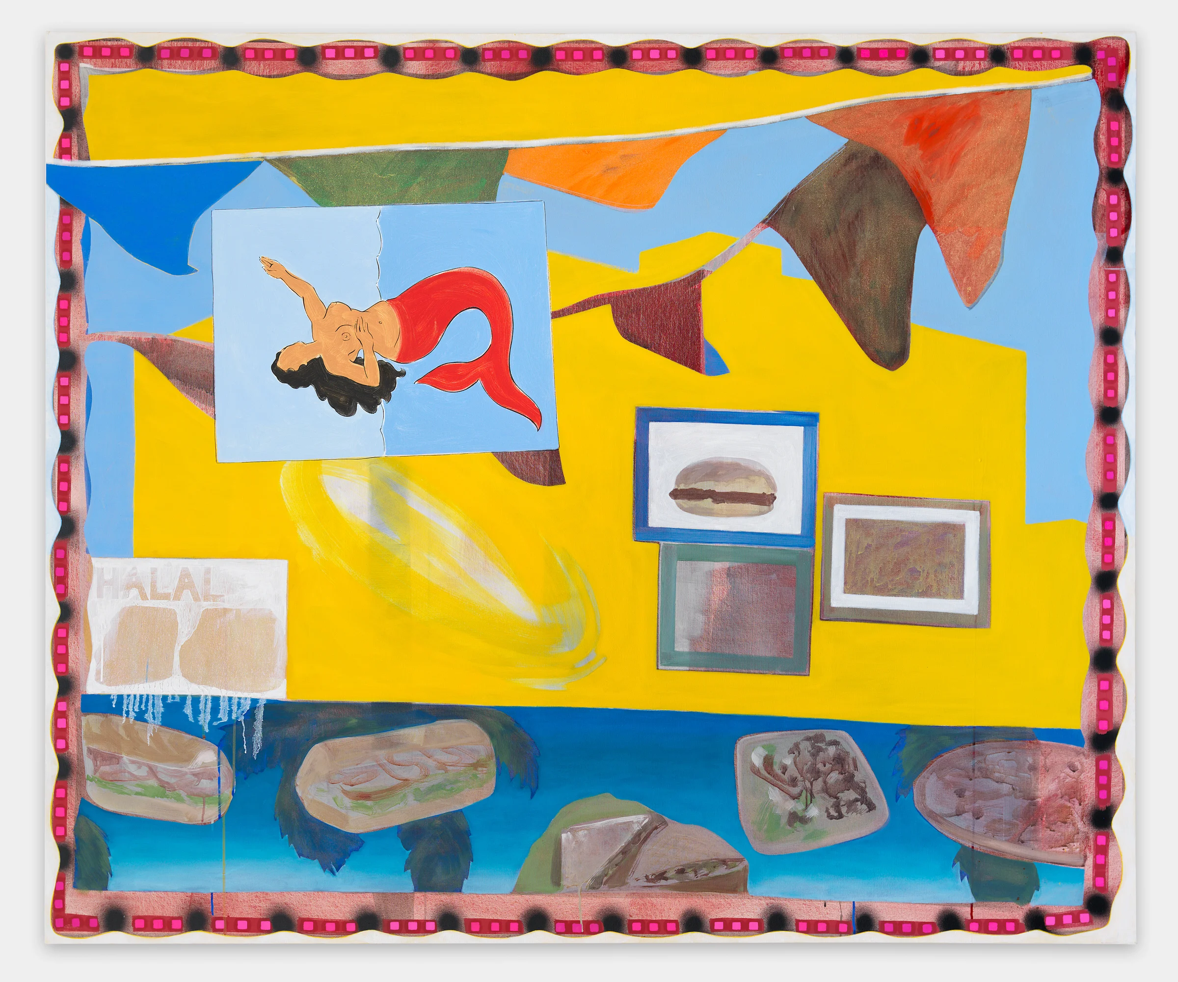 NMouriño_2017_BodegaSirena_HabibiwithDinnerOptions_Ink,watercolor,acrylic,oil,andenameloncanvas_60x72inches_Retail$9000.jpg