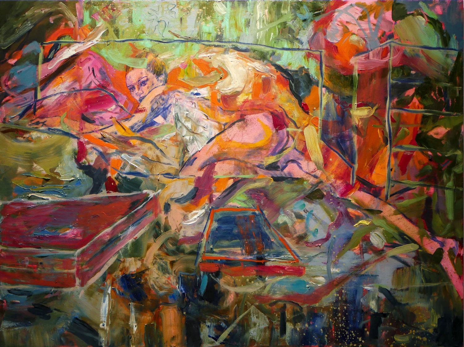 Guard the Heart , 2017, oil on canvas, 36 × 48 in