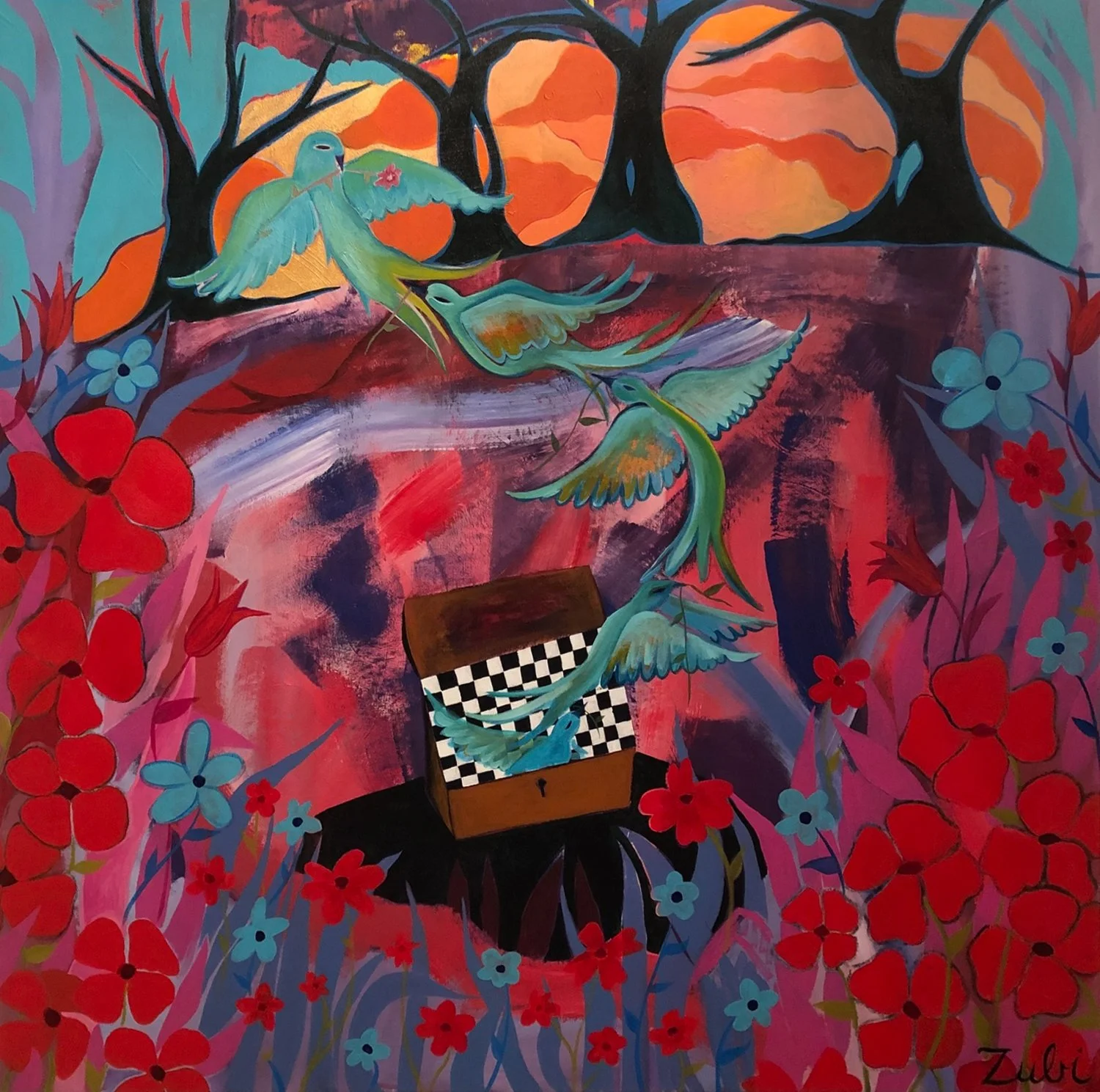 . Sofia Zu’bi Portal to Another Land acrylic and oil