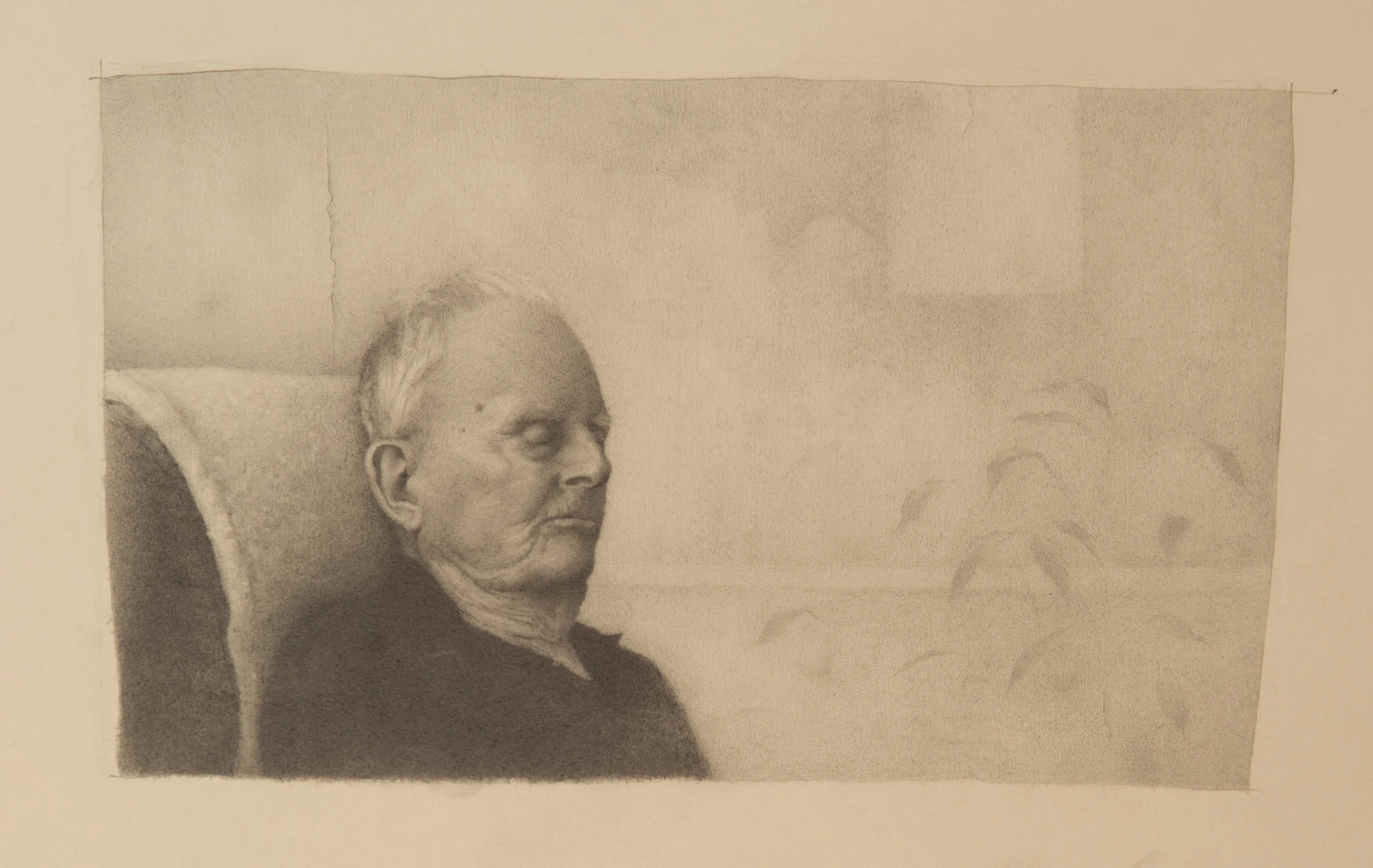 Old Man ANDREW SHEARS graphite on paper 15.5 x 13 in