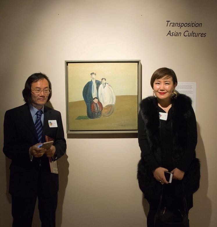 Yu Xue Min (left) and Gao Xiao Fei at the opening reception at the Peninsula Fine Art Center