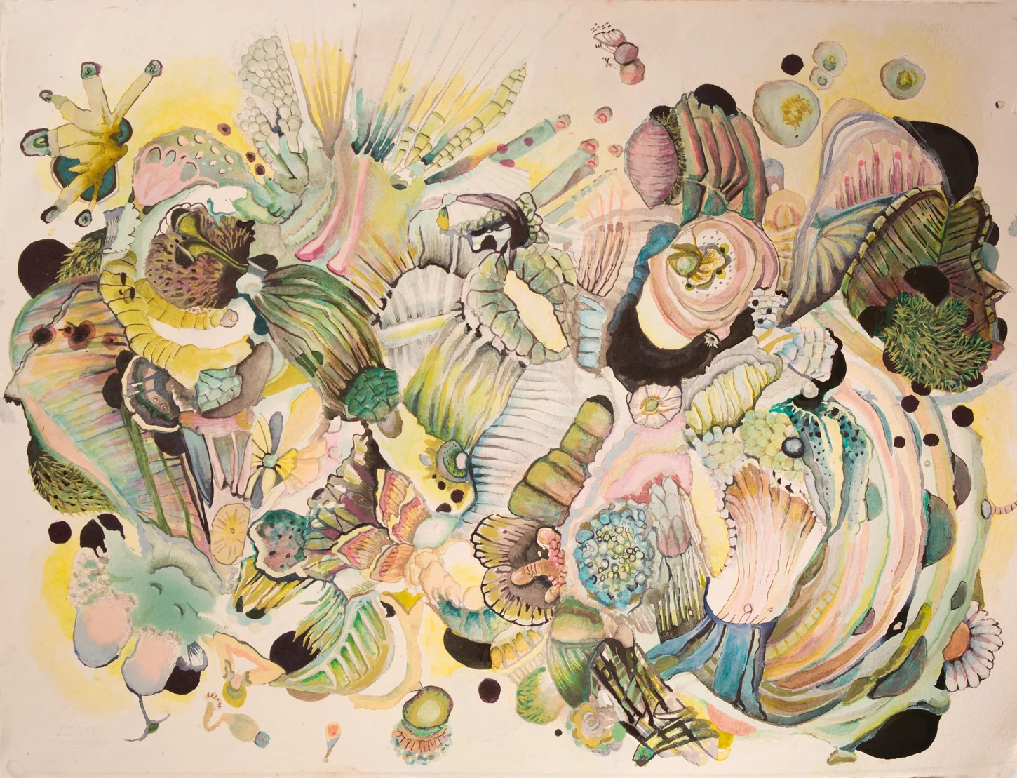 Rebecca Brantley, Untitled #5, 2017 , 2017, Watercolor and acrylic 19 × 26 × 1/5 in