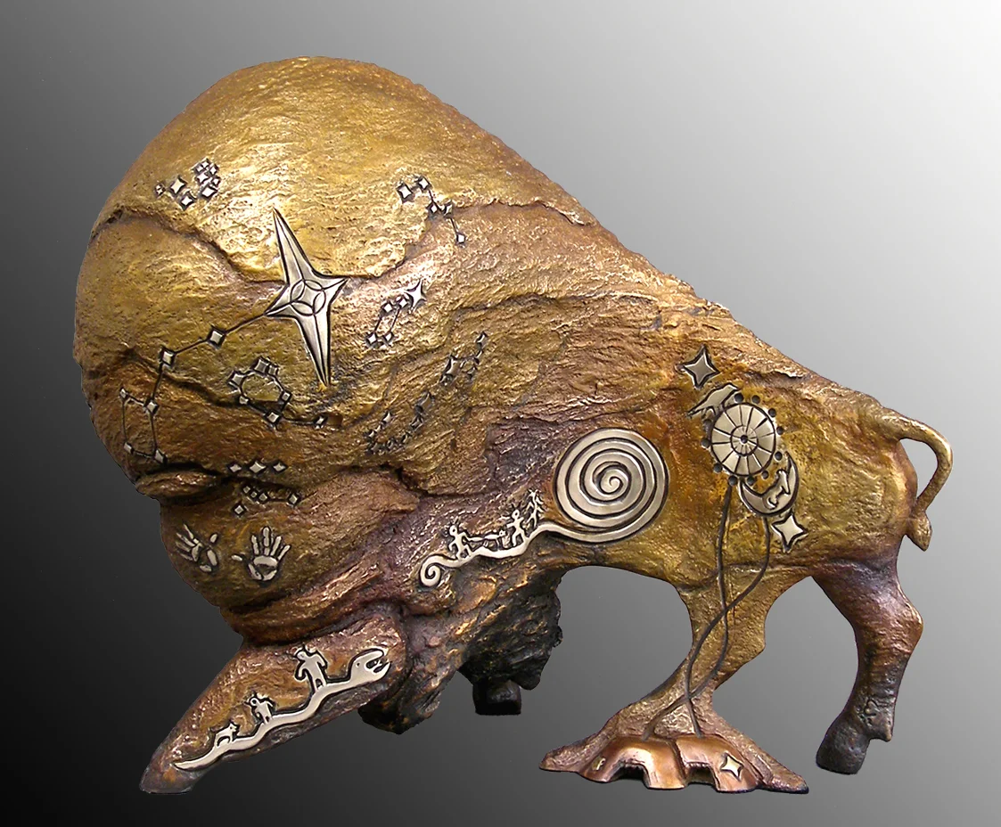 Rear view of Pawnee Dream Dance , 2019 Bronze 15 × 20 × 10 in View Works on Artsy