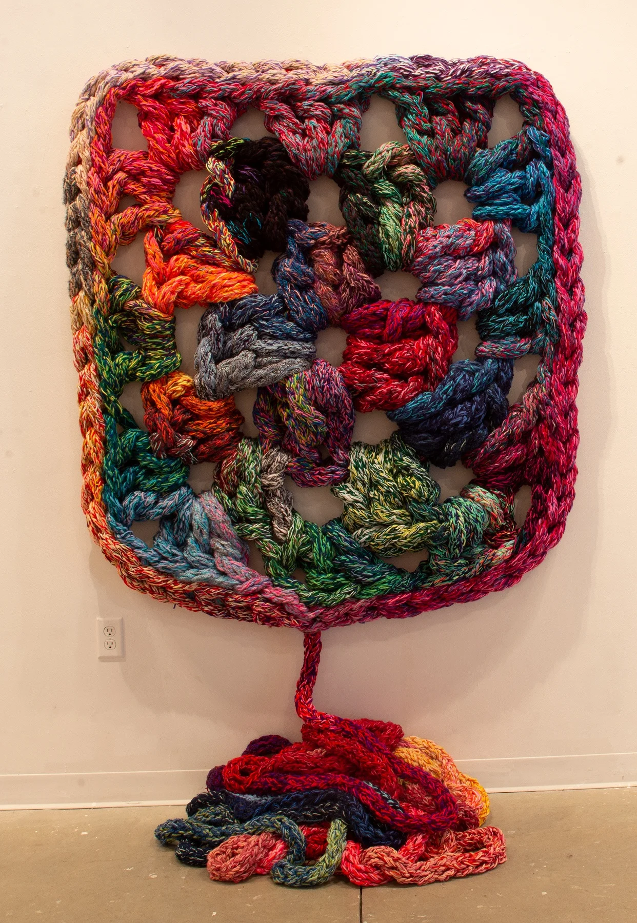 Big Granny, 2017 Thrifted and recycled yarn