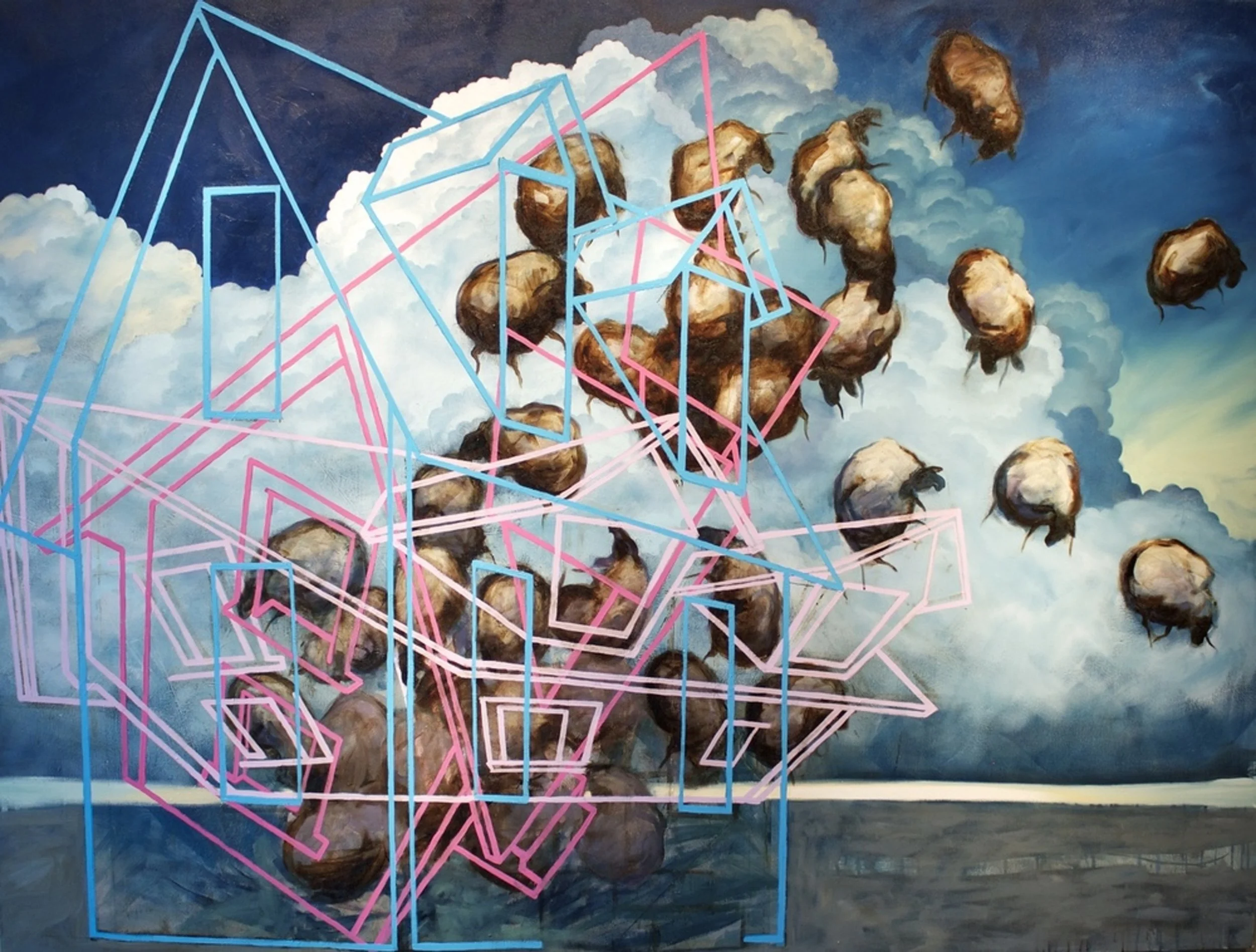 Orbit, Oil on canvas, 65x80, courtesy of Glave Kocen Gallery