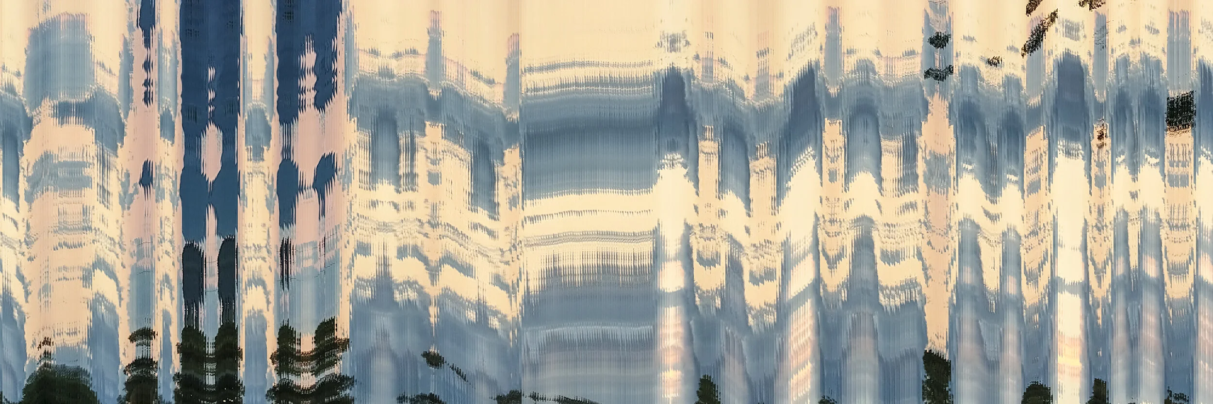 Alan Skees, American Glitch: Neo Regionalism - Car - AL/VA - I-459 - 02 , 12h x 36w inches, 2019, Digital slit-scan ink jet print