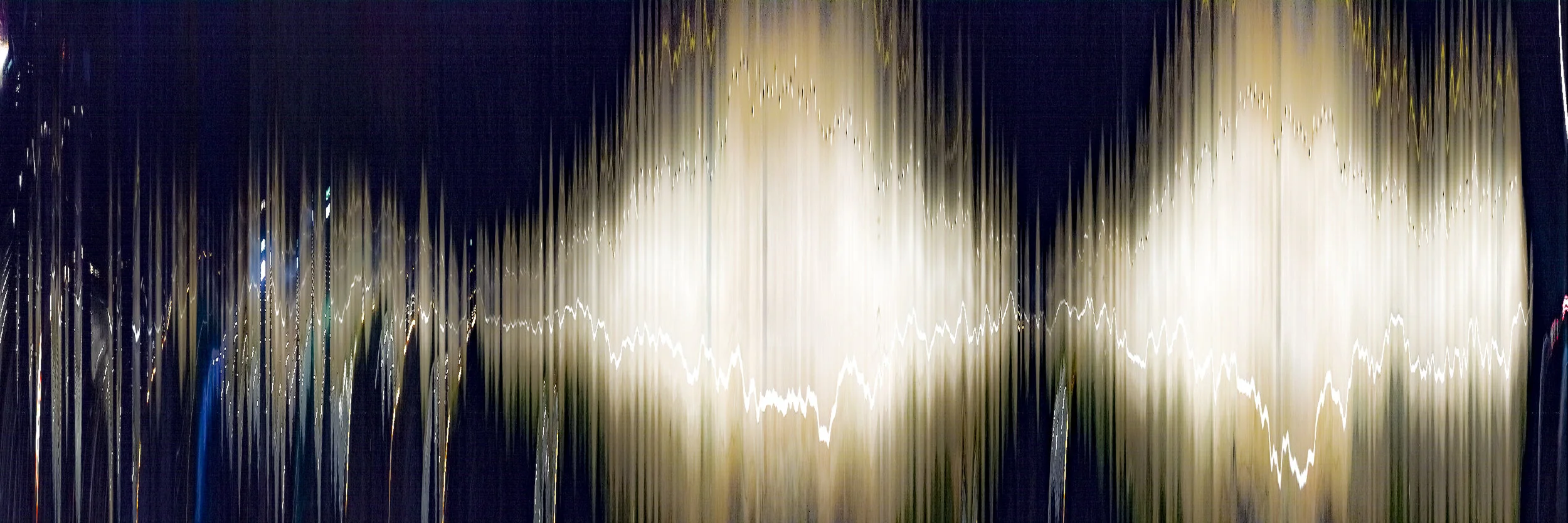 Alan Skees, American Glitch: Neo Regionalism - Car - AL/VA - Nocturne - 01, 12h x 36w inches, 2019, Digital slit-scan ink jet print
