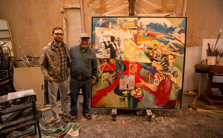 Art Rosenbaum in his studio with artist Tyrus Lytton