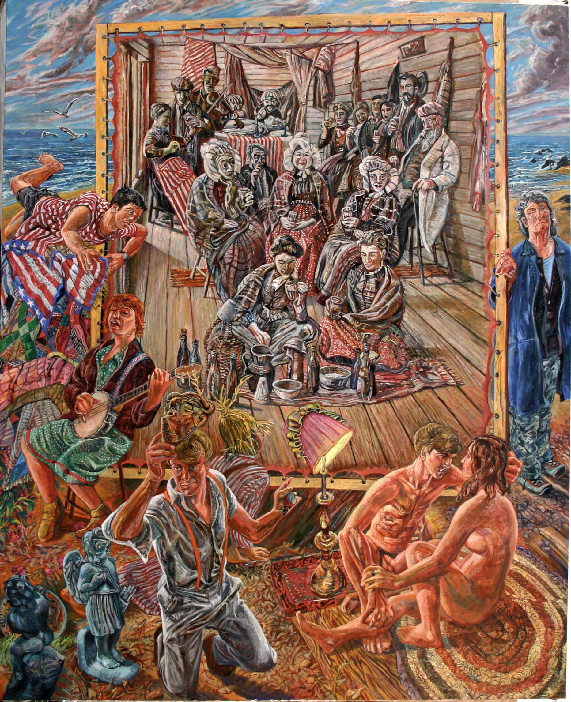 Art Rosenbaum,  Strainer , Oil on linen, 140″ x 84″, 2008