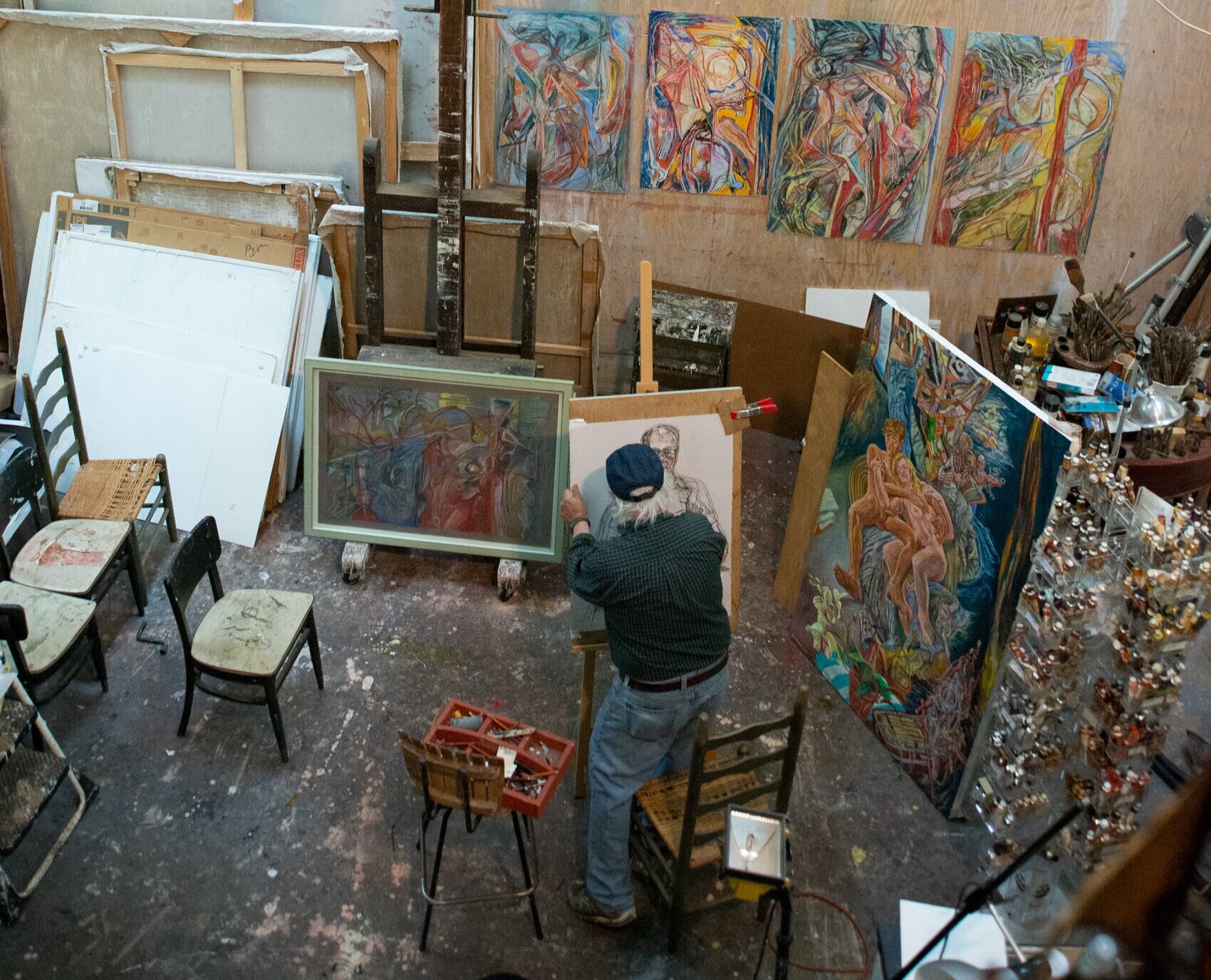 Art Rosenbaum in his studio, Athens, Georgia, 2017