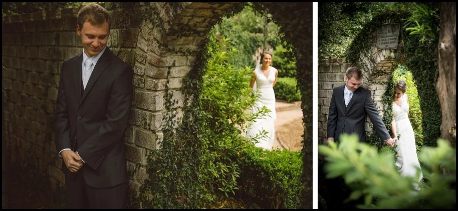 This was one of the sweetest "no-look" moments. We made sure the groom didn't peek, but not sure we were able to stop the bride. They are so cute together!